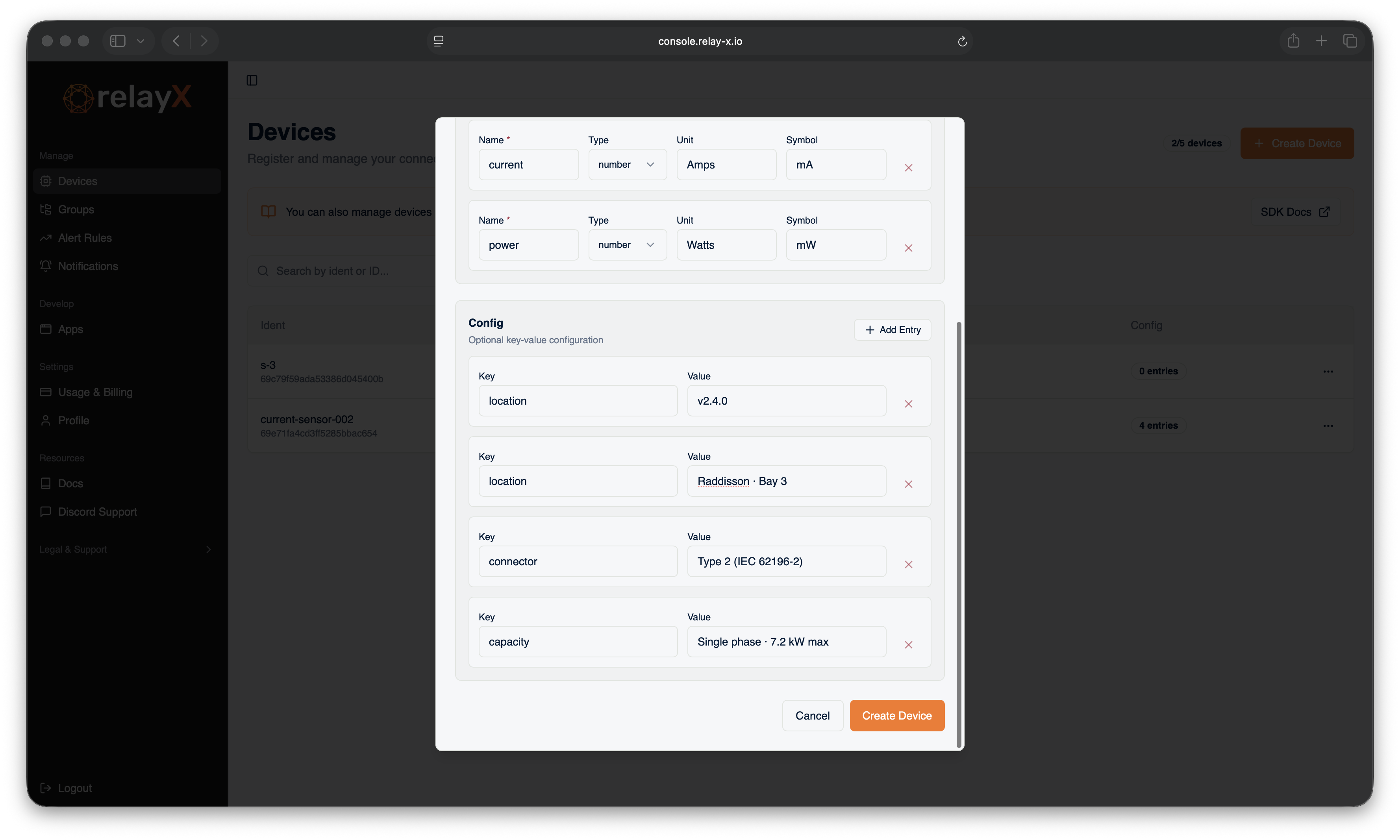 API key and secret screen with download button